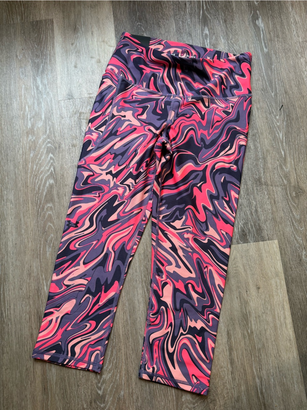 Under Armour Purple, Pink & Coral Swirl High-Rise Capri